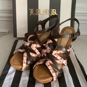 L.A.M.B Gwen Stefani Trixie Wedge Sandals Sz 7